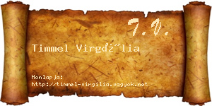 Timmel Virgília névjegykártya
